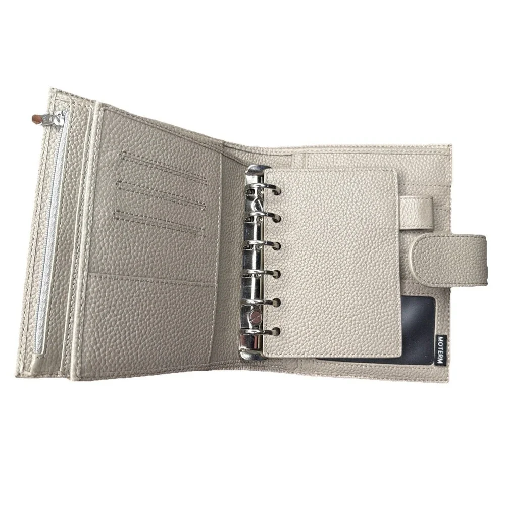 Moterm Pocket Versa Binder A6 Planner & Wallet Combo Pebble Taupe, 19mm Rings